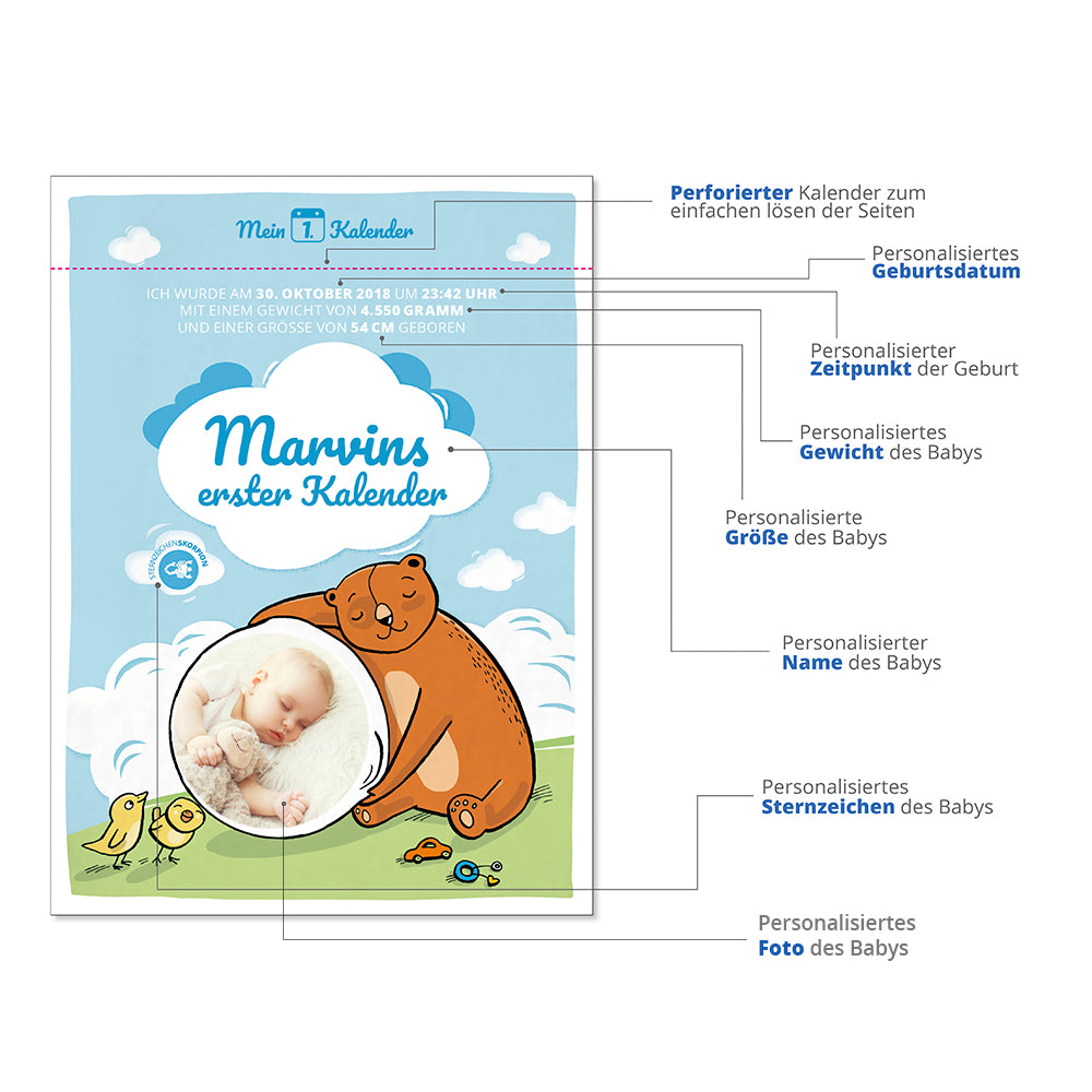 Baby Ratgeber personalisiert - Mein 1. Kalender