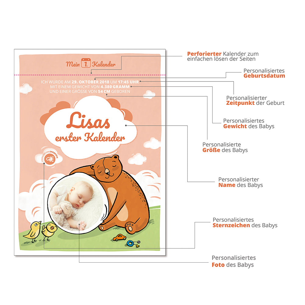 Baby Ratgeber personalisiert - Mein 1. Kalender