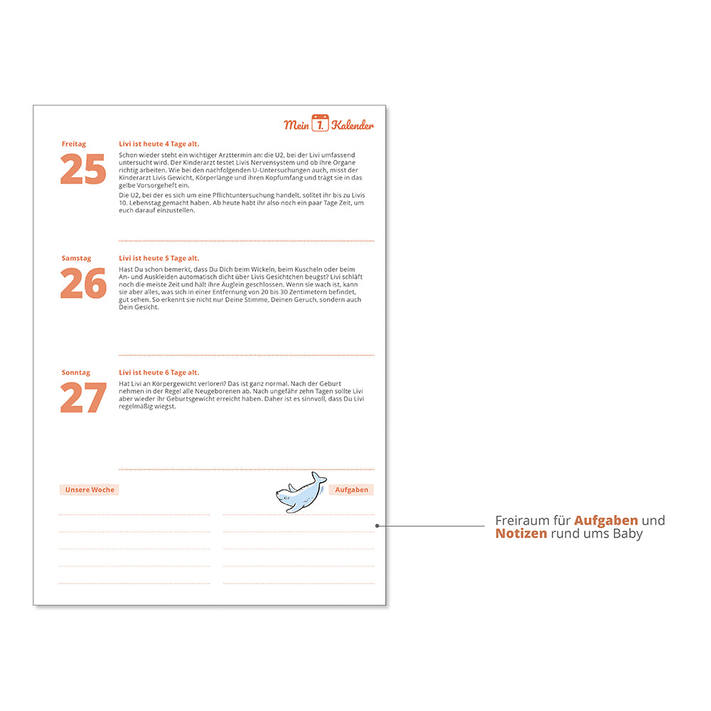 Baby Tagebuch personalisiert - Mein 1. Kalender